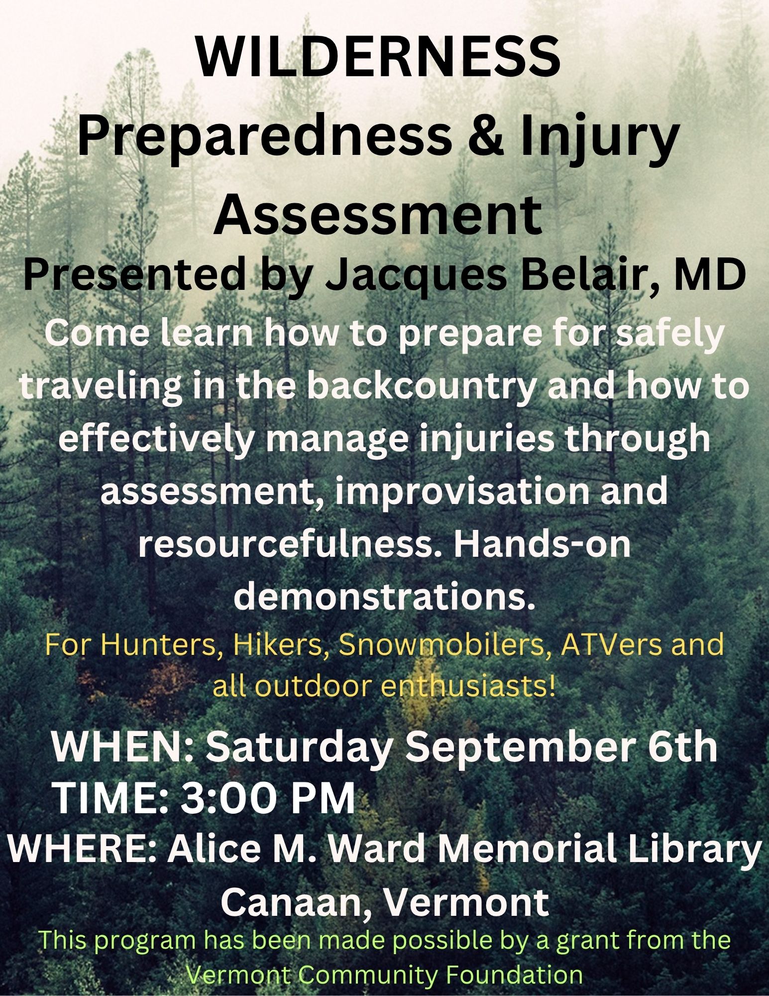 Wilderness Preparedness & Injury Assessment